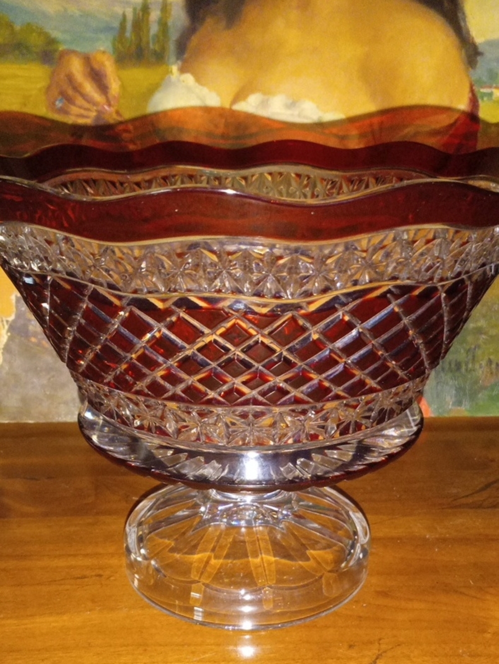 STUNNING Vintage Mid-Century Indiana Glass Centerpiece Bowl ✨